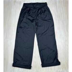 NWT Commense Black Tailored Pleated Trousers Women’s XL High Rise Straight Leg